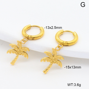 6E2007405vhkb-908  316 Pin 18K PVD,Handmade Polished  Stainless Steel Earrings