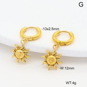 6E2007407vhkb-908  316 Pin 18K PVD,Handmade Polished  Stainless Steel Earrings