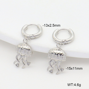 6E4004606vhkb-908  316 Pin Czech Stones,Handmade Polished  Stainless Steel Earrings