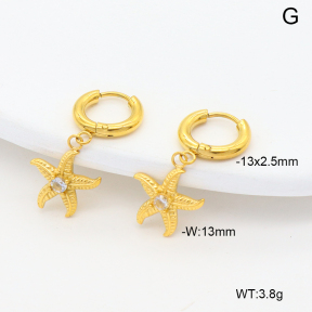 6E4004613vhkb-908  316 Pin 18K PVD Czech Stones,Handmade Polished  Stainless Steel Earrings