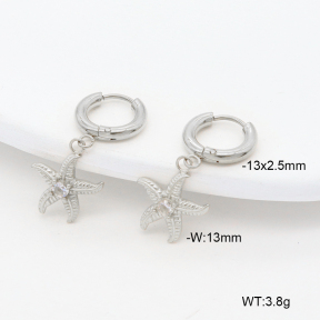 6E4004614bhia-908  316 Pin Czech Stones,Handmade Polished  Stainless Steel Earrings