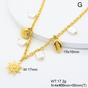 6N3001985biib-908  Plastic Imitation Pearl  Stainless Steel Necklace