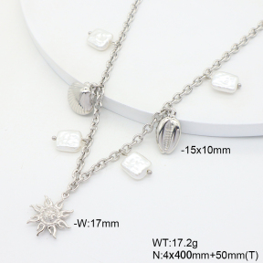 6N3001986aivb-908  Plastic Imitation Pearl  Stainless Steel Necklace