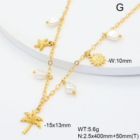 6N3001987vhov-908  Plastic Imitation Pearl  Stainless Steel Necklace