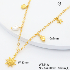 6N3001993aivb-908  Plastic Imitation Pearl  Stainless Steel Necklace