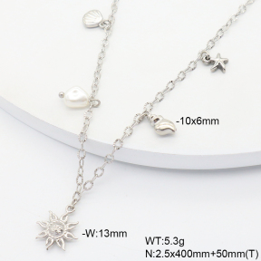 6N3001994vhov-908  Plastic Imitation Pearl  Stainless Steel Necklace