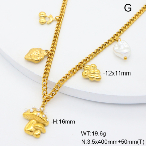 6N3002025aivb-908  Plastic Imitation Pearl  Stainless Steel Necklace