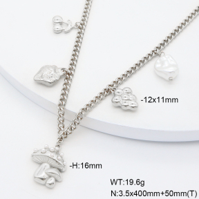 6N3002026vhov-908  Plastic Imitation Pearl  Stainless Steel Necklace