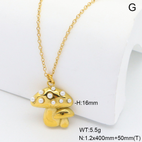 6N3002031vbpb-908  18K PVD Plastic Imitation Pearl,Handmade Polished  Stainless Steel Necklace