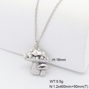 6N3002032bbov-908  Plastic Imitation Pearl,Handmade Polished  Stainless Steel Necklace