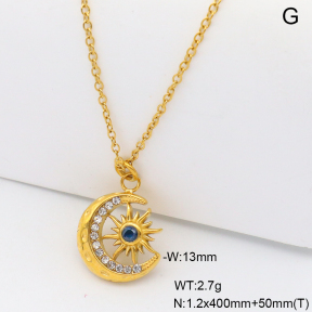 6N4004522bhva-908  18K PVD Czech Stones,Handmade Polished  Stainless Steel Necklace