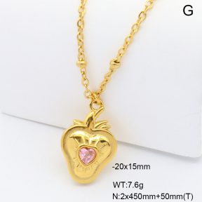 6N4004530bhva-908  18K PVD Czech Stones,Handmade Polished  Stainless Steel Necklace