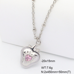 6N4004531vbpb-908  Czech Stones,Handmade Polished  Stainless Steel Necklace