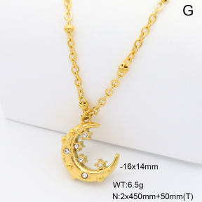 6N4004532bhia-908  18K PVD Czech Stones,Handmade Polished  Stainless Steel Necklace