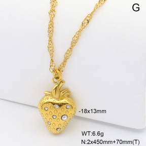 6N4004534vhha-908  18K PVD Czech Stones,Handmade Polished  Stainless Steel Necklace