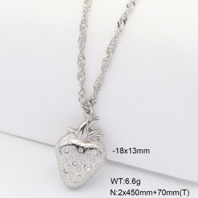 6N4004535bhva-908  Czech Stones,Handmade Polished  Stainless Steel Necklace