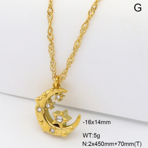 6N4004536bhia-908  18K PVD Czech Stones,Handmade Polished  Stainless Steel Necklace