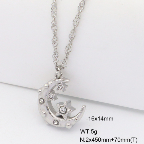 6N4004537vhha-908  Czech Stones,Handmade Polished  Stainless Steel Necklace