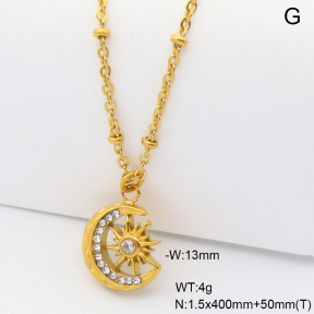 6N4004542bhia-908  Czech Stones,Handmade Polished  Stainless Steel Necklace