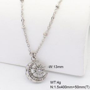 6N4004543vhha-908  Czech Stones,Handmade Polished  Stainless Steel Necklace