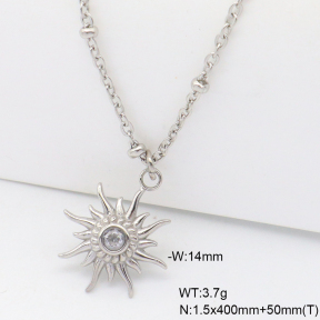 6N4004545vbpb-908  Czech Stones,Handmade Polished  Stainless Steel Necklace