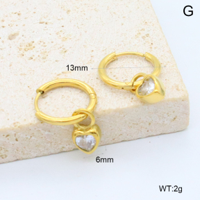 GEE002832bhva-066  316 Pin 18K PVD Zircon,Handmade Polished  Stainless Steel Earrings  BC25110459E-WT