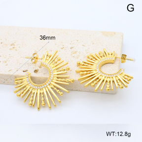 GEE002851bhia-066  316 Pin 18K PVD Czech Stones,Handmade Polished  Stainless Steel Earrings  BC25120501E