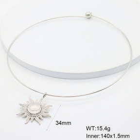 GEN002188vhkb-066  Czech Stones,Handmade Polished  Stainless Steel Necklace  BC25100378N-2-S