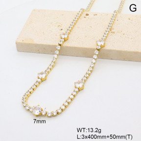 GEN002191aima-066  18K PVD Zircon,Handmade Polished  Stainless Steel Necklace  BC25110393N