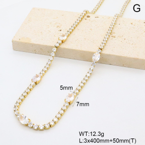GEN002192aima-066  18K PVD Zircon,Handmade Polished  Stainless Steel Necklace  BC25110392N