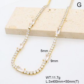 GEN002193aima-066  18K PVD Zircon,Handmade Polished  Stainless Steel Necklace  BC25110395N