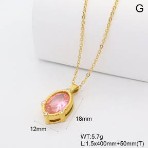 GEN002201bhva-066  18K PVD Zircon,Handmade Polished  Stainless Steel Necklace  BC25120470N-PK