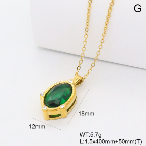 GEN002202bhva-066  18K PVD Zircon,Handmade Polished  Stainless Steel Necklace  BC25120470N-GN