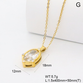 GEN002203bhva-066  18K PVD Zircon,Handmade Polished  Stainless Steel Necklace  BC25120470N-WT