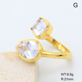 GER001501bhia-066  18K PVD Zircon,Handmade Polished  Stainless Steel Ring  BC25110447R-WT