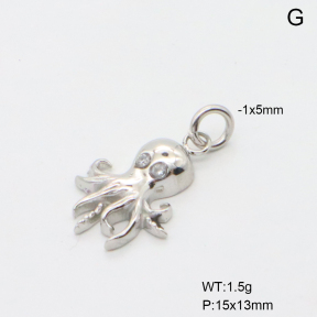 6P4005344aajo-766  Czech Stones,Handmade Polished  Stainless Steel Pendant