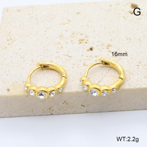 GEE002908bhia-066  316 Pin 18K PVD Czech Stones,Handmade Polished  Stainless Steel Earrings  BC25110406E