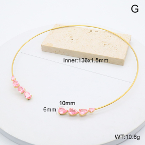 GEN002240aiov-066  18K PVD Zircon,Handmade Polished  Stainless Steel Necklace  BC26010039N-PK