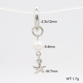 6BC000012vhhl-908  Cultured Freshwater Pearls  Stainless Steel Bikini Charms