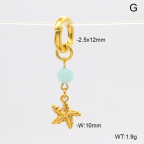 6BC000019bhia-908  Amazonite  Stainless Steel Bikini Charms