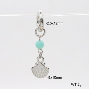 6BC000022vhha-908  Amazonite  Stainless Steel Bikini Charms
