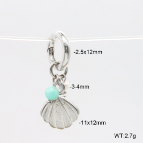 6BC000024vhha-908  Amazonite & Cultured Freshwater Pearls  Stainless Steel Bikini Charms