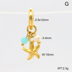 6BC000027ahjb-908  Amazonite & Cultured Freshwater Pearls  Stainless Steel Bikini Charms