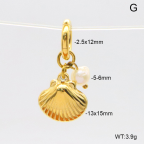 6BC000029bhil-908  Cultured Freshwater Pearls  Stainless Steel Bikini Charms