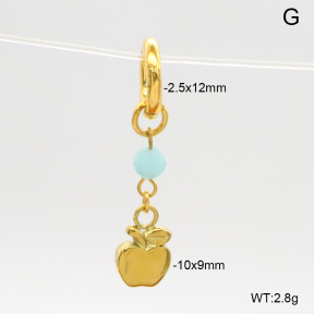 6BC000039bhia-908  Amazonite  Stainless Steel Bikini Charms