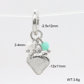 6BC000048bhia-908  Amazonite & Cultured Freshwater Pearls  Stainless Steel Bikini Charms