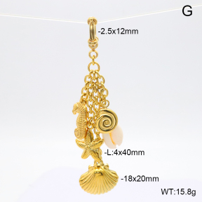 6BC000063ahpv-908  Natural Conch  Stainless Steel Bikini Charms