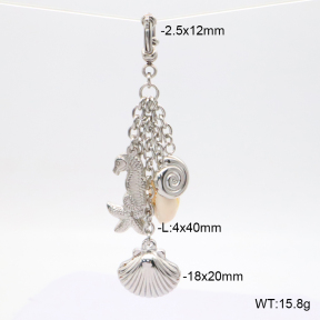 6BC000064vhov-908  Natural Conch  Stainless Steel Bikini Charms