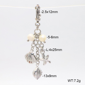 6BC000068vhnv-908  Cultured Freshwater Pearls  Stainless Steel Bikini Charms