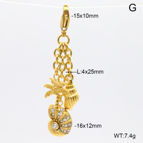 6BC000069vhov-908  Czech Stones  Stainless Steel Bikini Charms